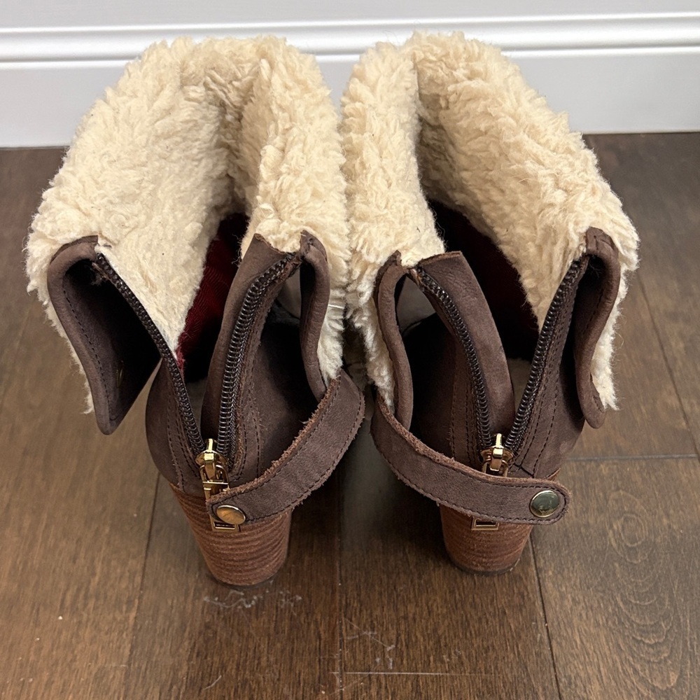 Tommy Hilfiger Brown Cuffed Heeled Boots - Picture 4 of 10